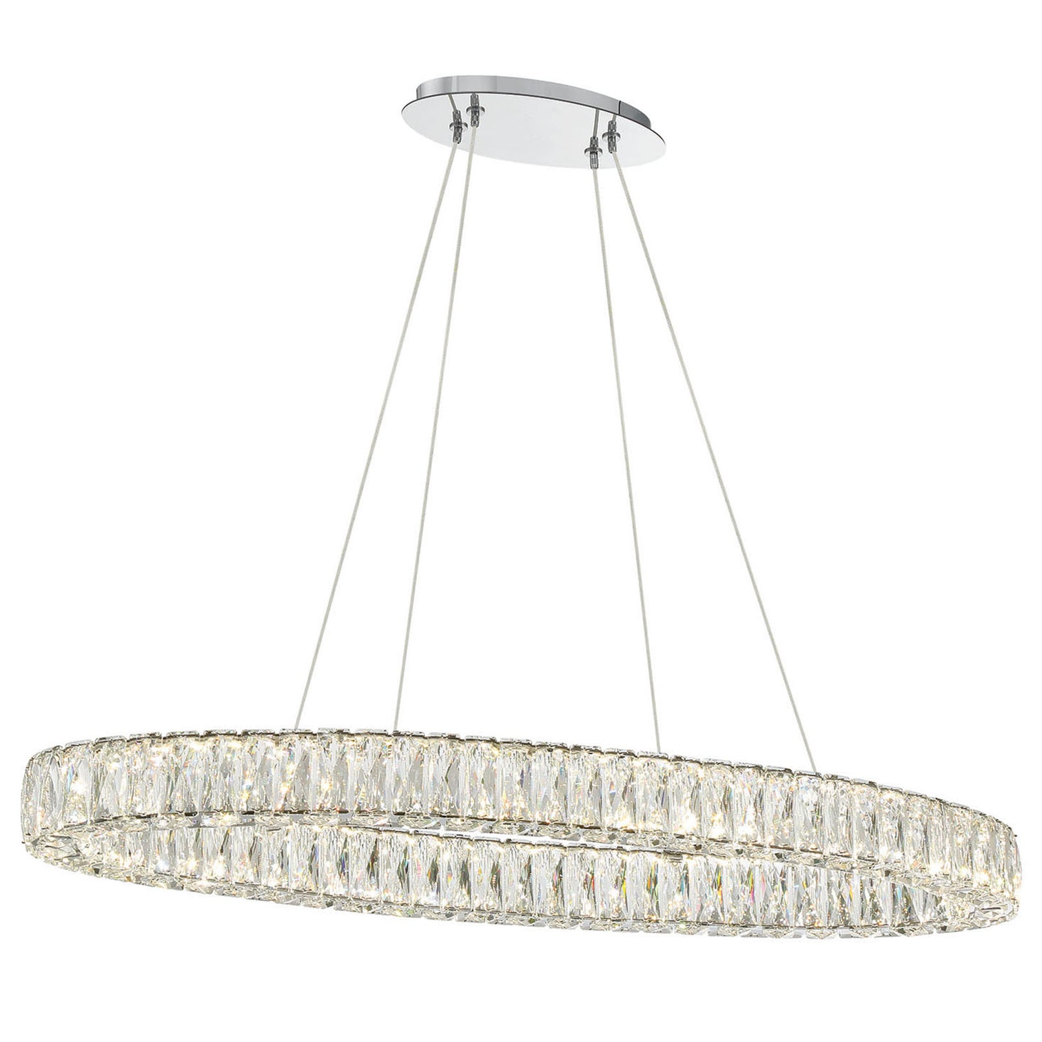 CASSIE 120cm Modern Luxury LED Oval K9 Crystal Chandelier 3CCT Dimmable - 7Pandas Australia
