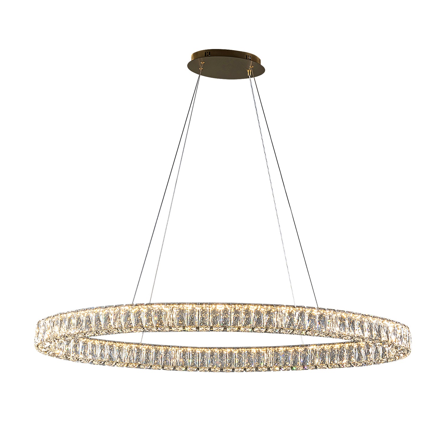 CASSIE 120cm Modern Luxury LED Oval K9 Crystal Chandelier 3CCT Dimmable - 7Pandas Australia