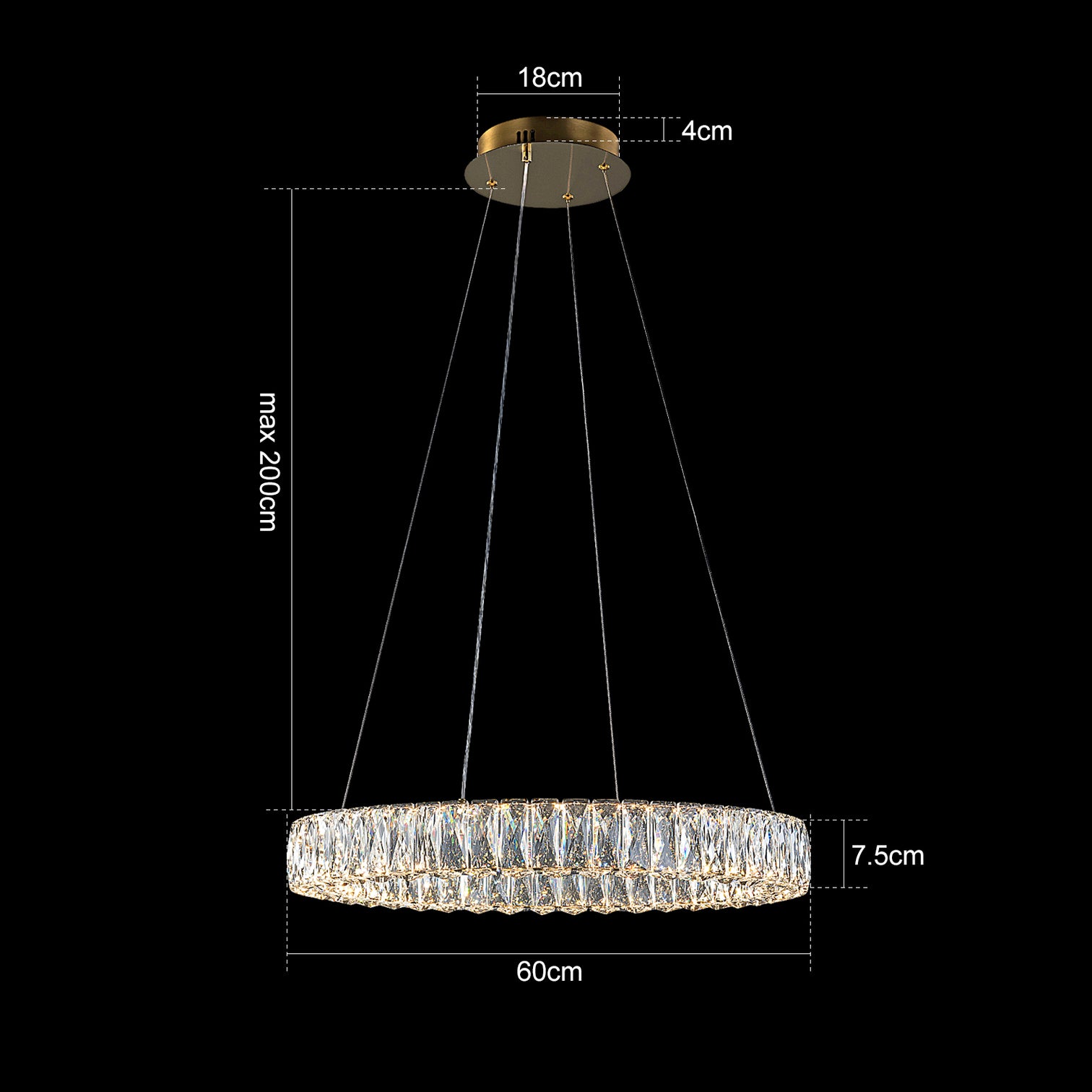 CASSIE LED Dimmable Round K9 Crystal Chandeliers 3CCT Living Room - 7Pandas Australia