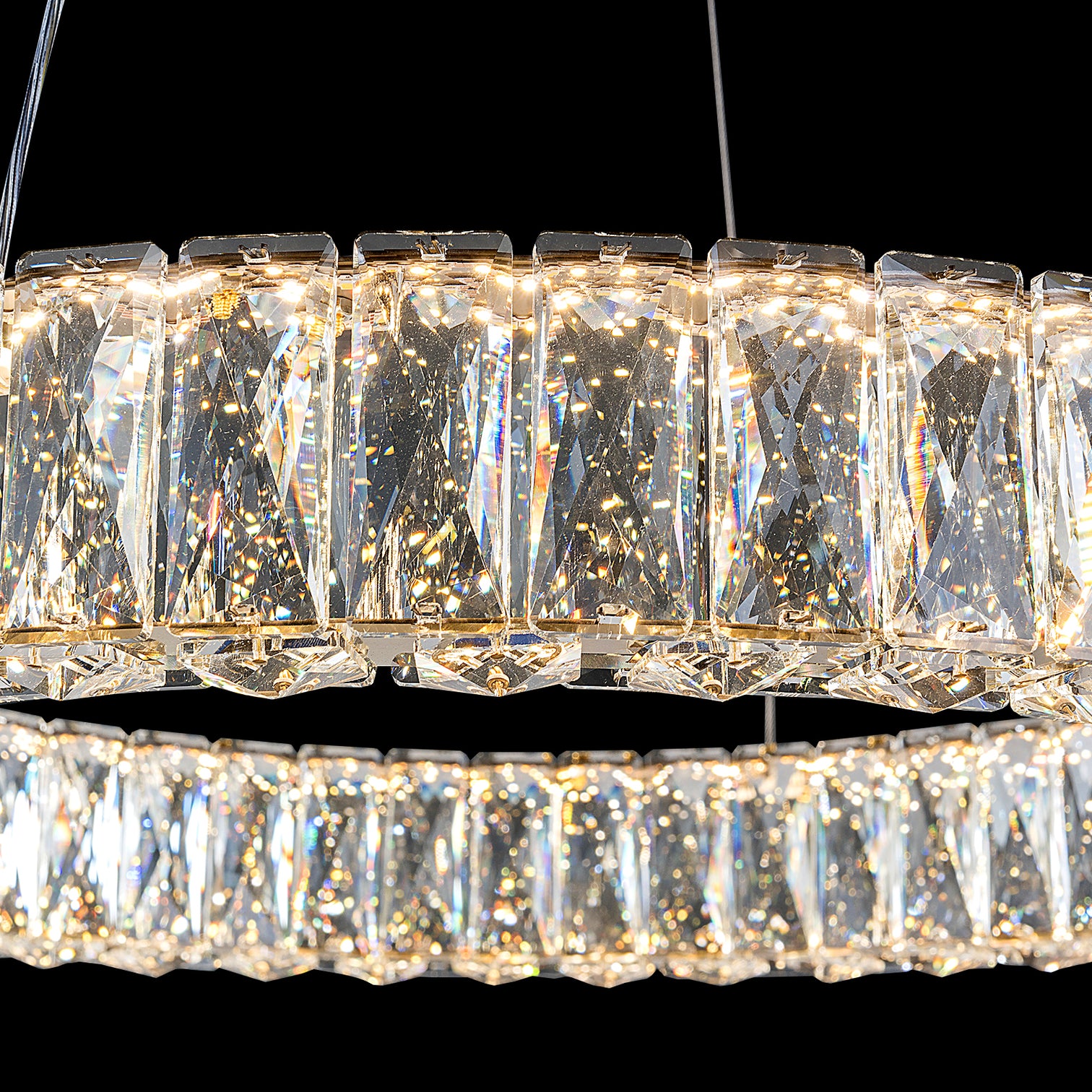 CASSIE LED Dimmable Round K9 Crystal Chandeliers 3CCT Living Room - 7Pandas Australia