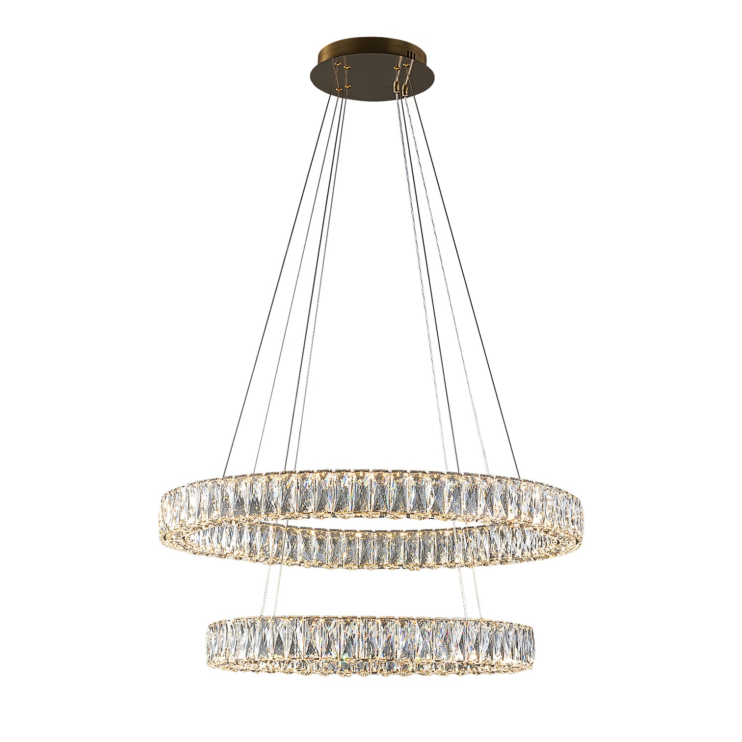 CASSIE 2-Tier Modern LED Dimmable K9 Crystal Chandeliers 3CCT Living Room - 7Pandas Australia