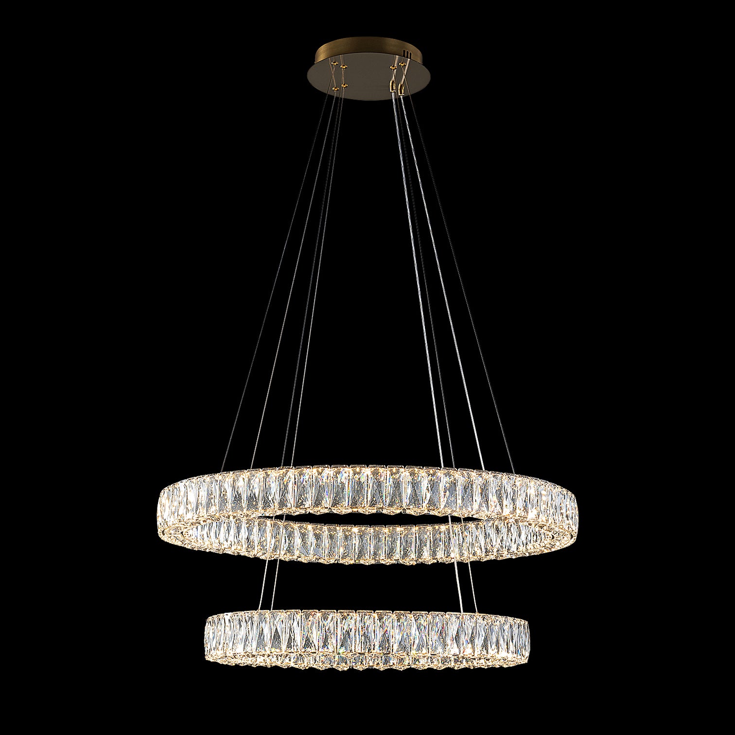 CASSIE 2-Tier Modern LED Dimmable K9 Crystal Chandeliers 3CCT Living Room - 7Pandas Australia