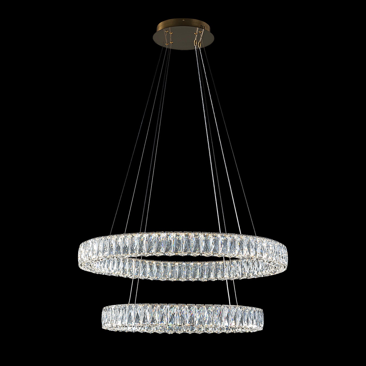 CASSIE 2-Tier Modern LED Dimmable K9 Crystal Chandeliers 3CCT Living Room - 7Pandas Australia