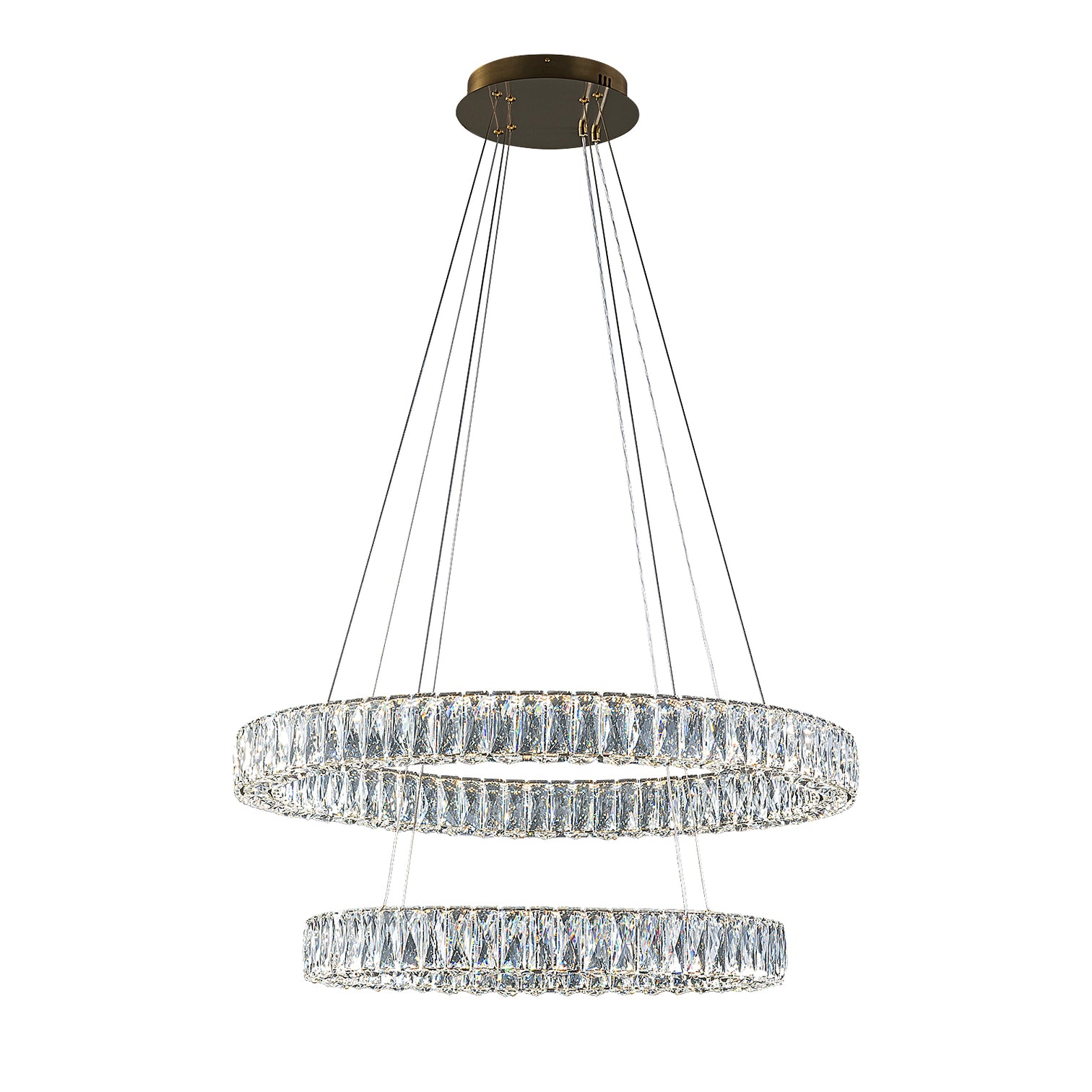 CASSIE 2-Tier Modern LED Dimmable K9 Crystal Chandeliers 3CCT Living Room - 7Pandas Australia
