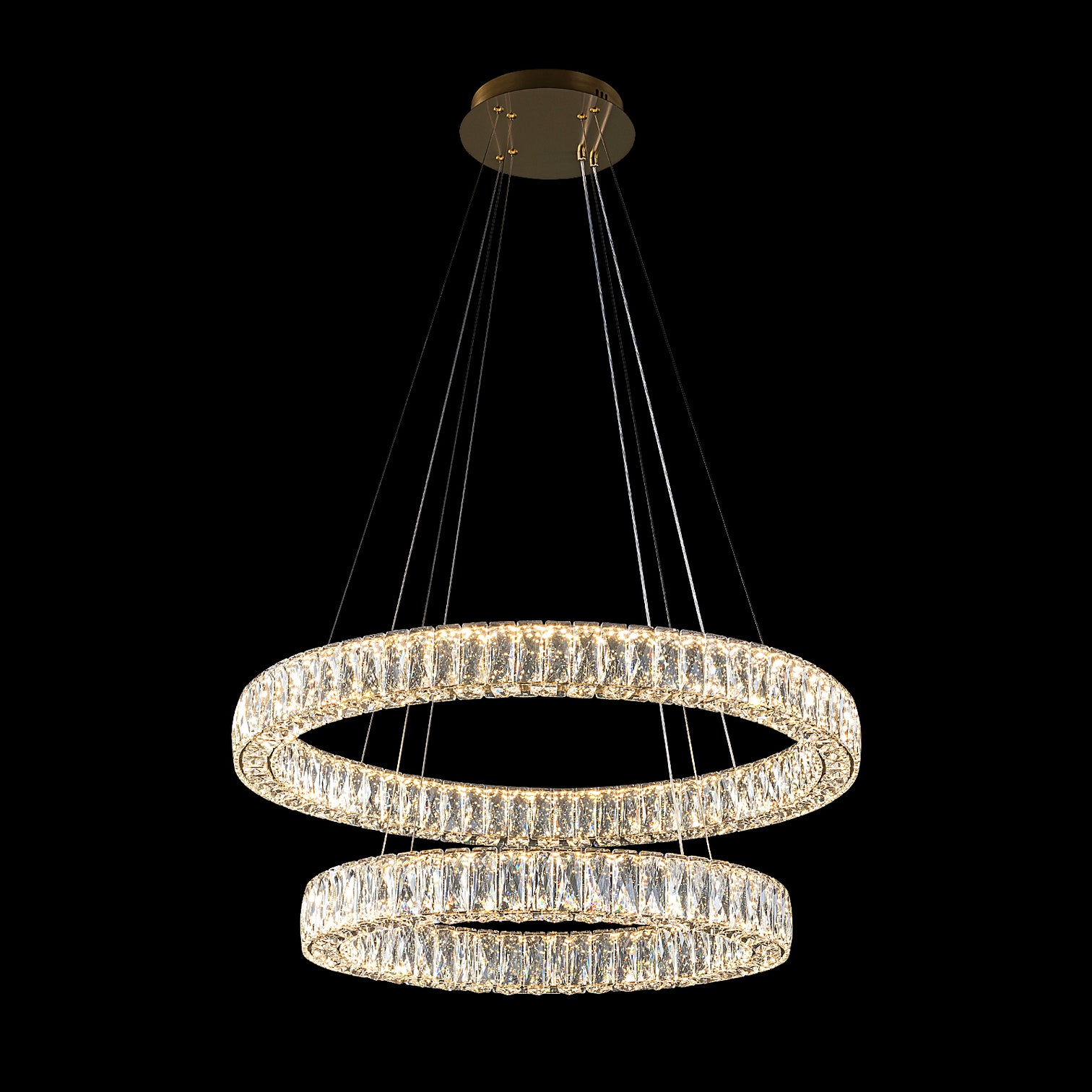 CASSIE 2-Tier Modern LED Dimmable K9 Crystal Chandeliers 3CCT Living Room - 7Pandas Australia