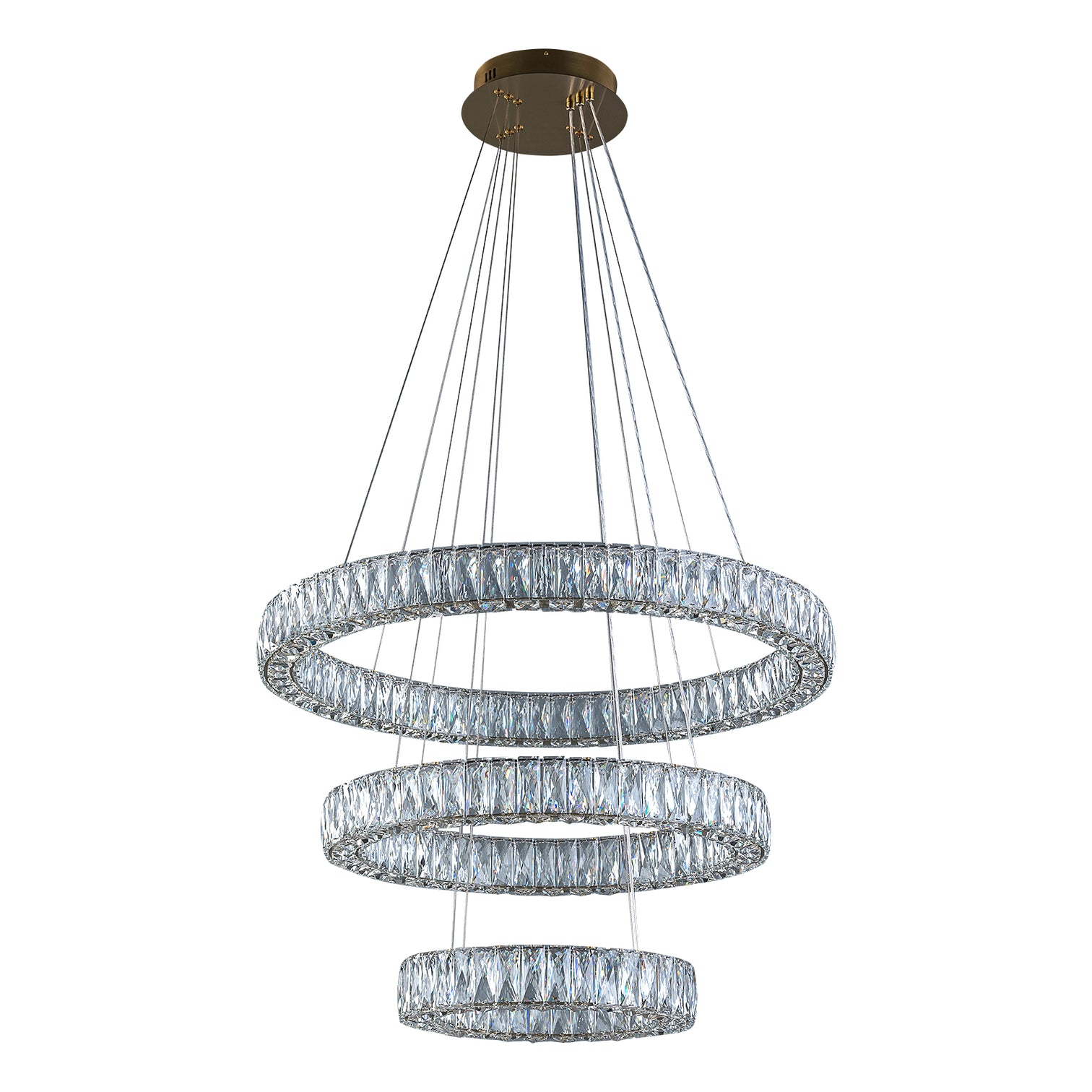 CASSIE 3-Tier Luxury Modern LED Dimmable K9 Crystal Chandeliers 3CCT Living Room - 7Pandas Australia