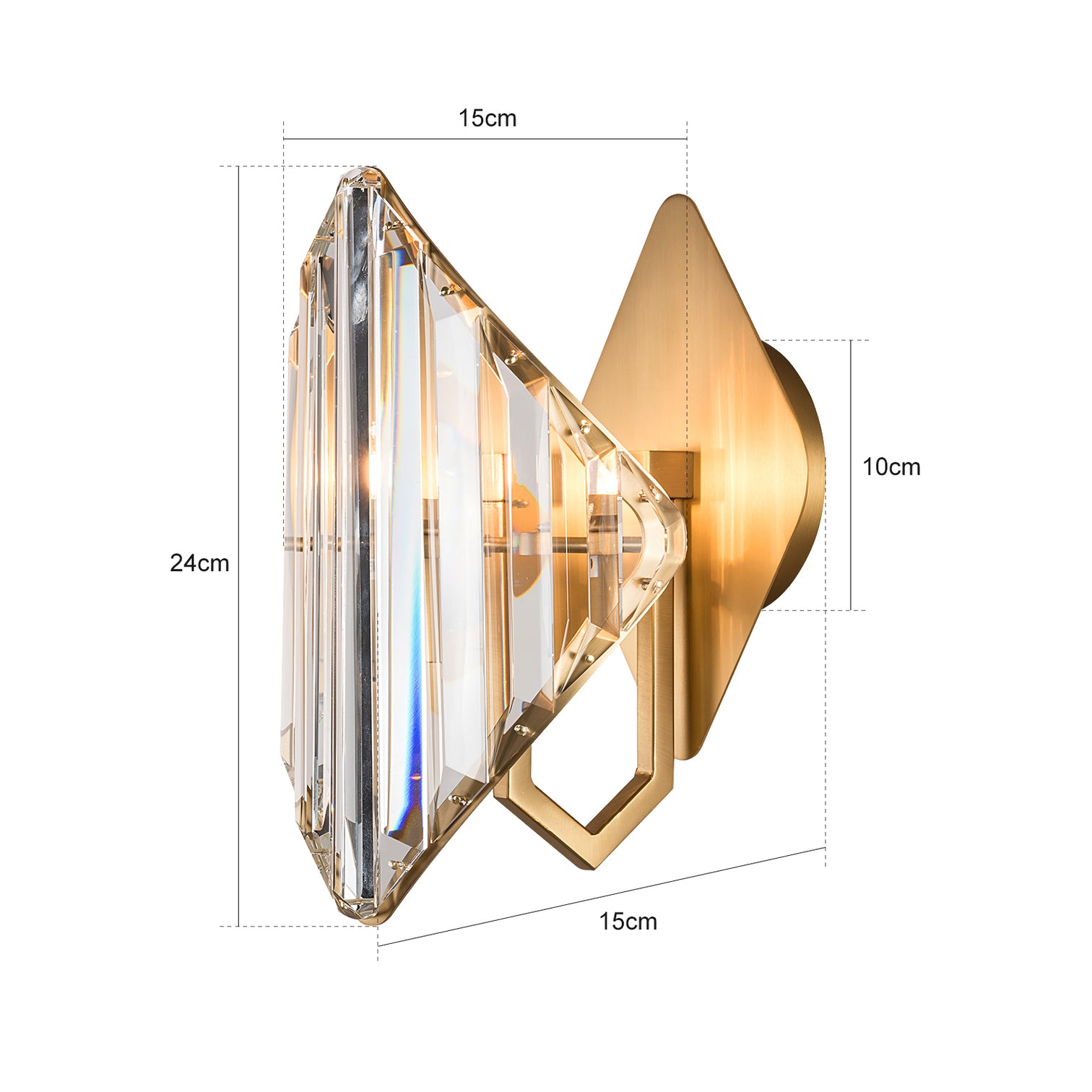 BLIN Luxury K9 Crystal Interior Wall Light Aged Brass Living Room Bathroom Vanity Light E14 Base - 7Pandas Australia