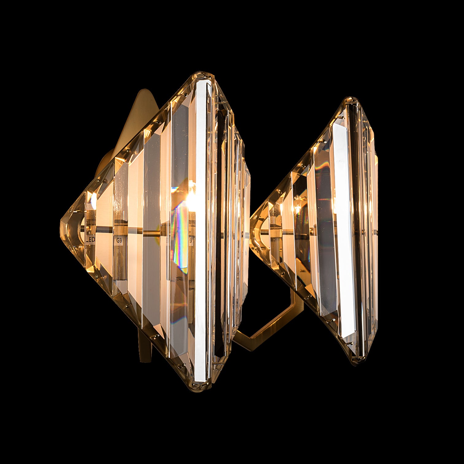 BLIN Luxury K9 Crystal Interior Wall Light Aged Brass Living Room Bathroom Vanity Light E14 Base - 7Pandas Australia