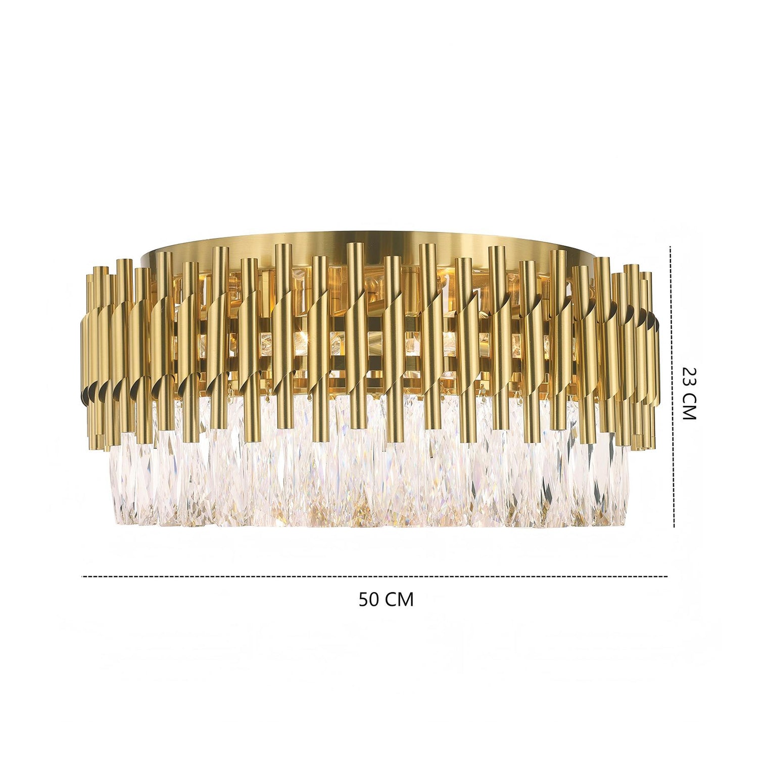 HARZ 500mm Modern Style Flush Mount K9 Crystal Ceiling Light Living Room E14 - 7Pandas Australia