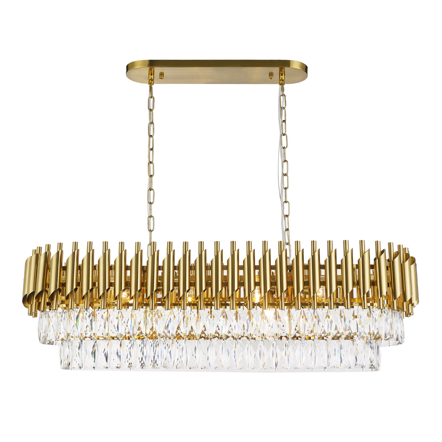HARZ Luxury Modern Oval K9 Clear Crystal Chandeliers Dining Kitchen Dimmable - 7Pandas Australia