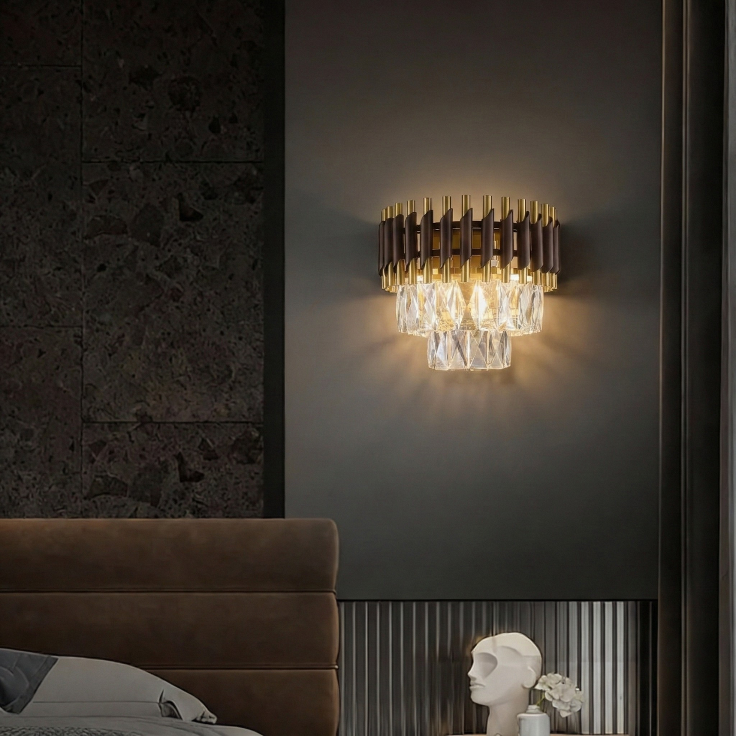 HARZ Modern Crystal Interior Design Sconces Wall Mount Lighting Fixture - 7Pandas Australia