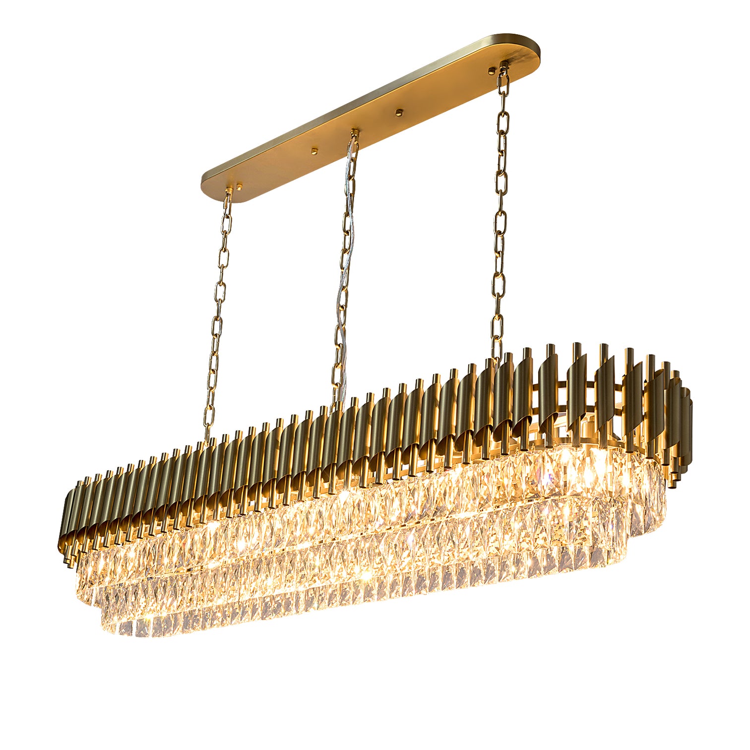 HARZ Luxury Modern Oval K9 Clear Crystal Chandeliers Dining Kitchen Dimmable - 7Pandas Australia