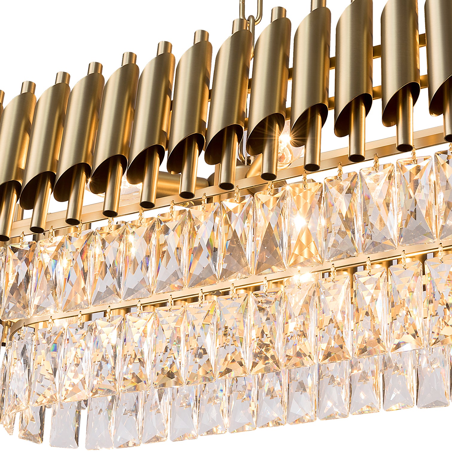 HARZ Luxury Modern Oval K9 Clear Crystal Chandeliers Dining Kitchen Dimmable - 7Pandas Australia