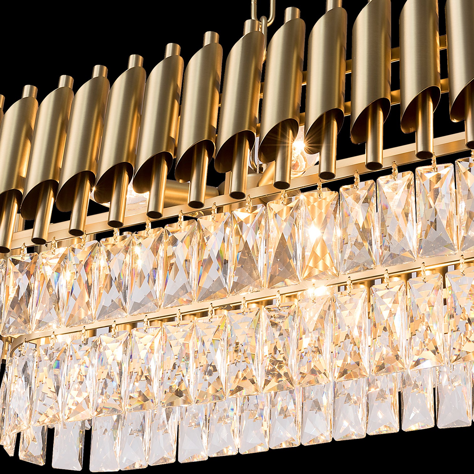 HARZ Luxury Modern Oval K9 Clear Crystal Chandeliers Dining Kitchen Dimmable - 7Pandas Australia