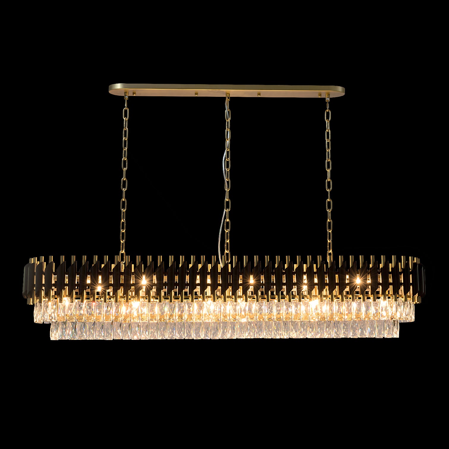 HARZ Luxury Modern Oval K9 Clear Crystal Chandeliers Dining Kitchen Dimmable - 7Pandas Australia