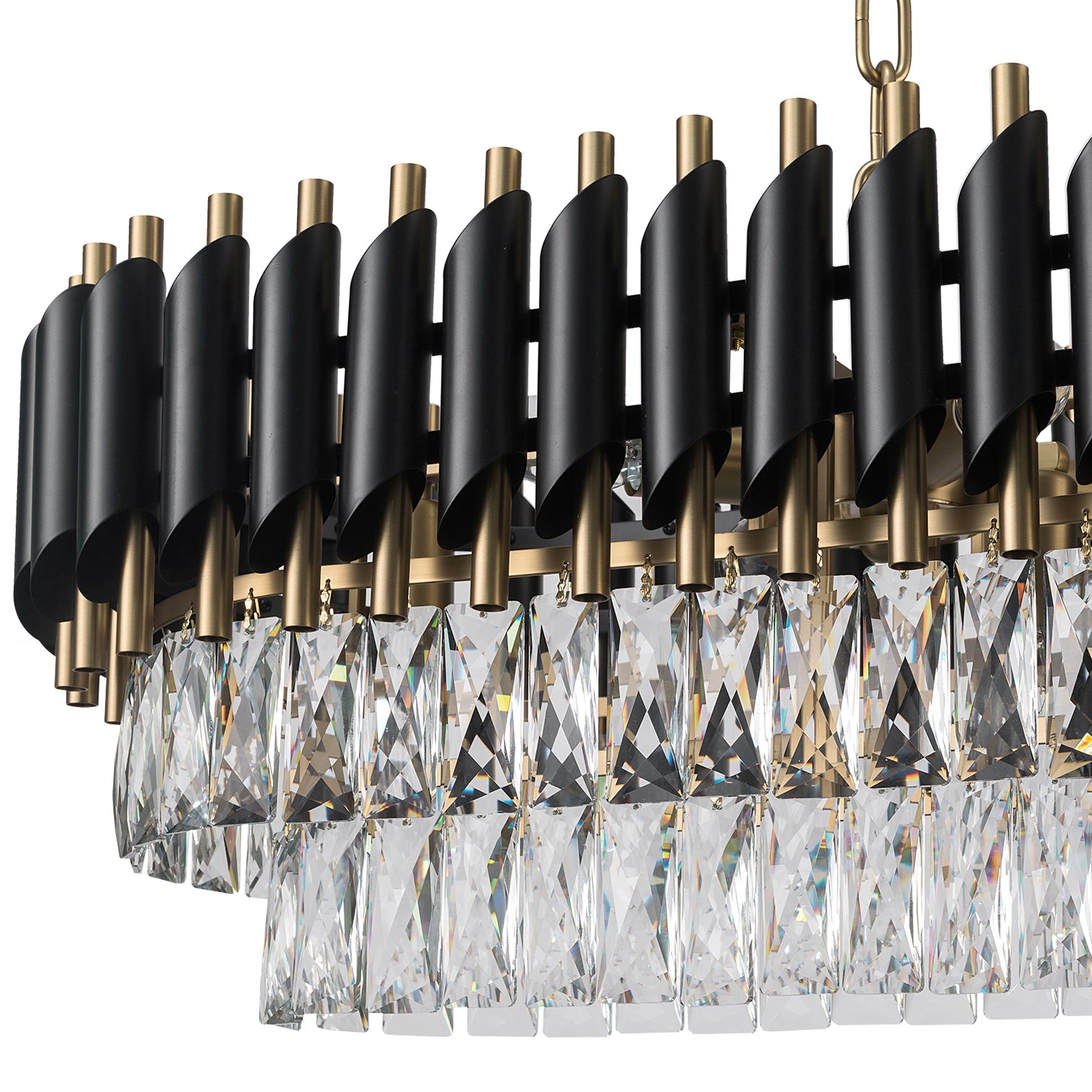 HARZ Luxury Modern Oval K9 Clear Crystal Chandeliers Dining Kitchen Dimmable - 7Pandas Australia