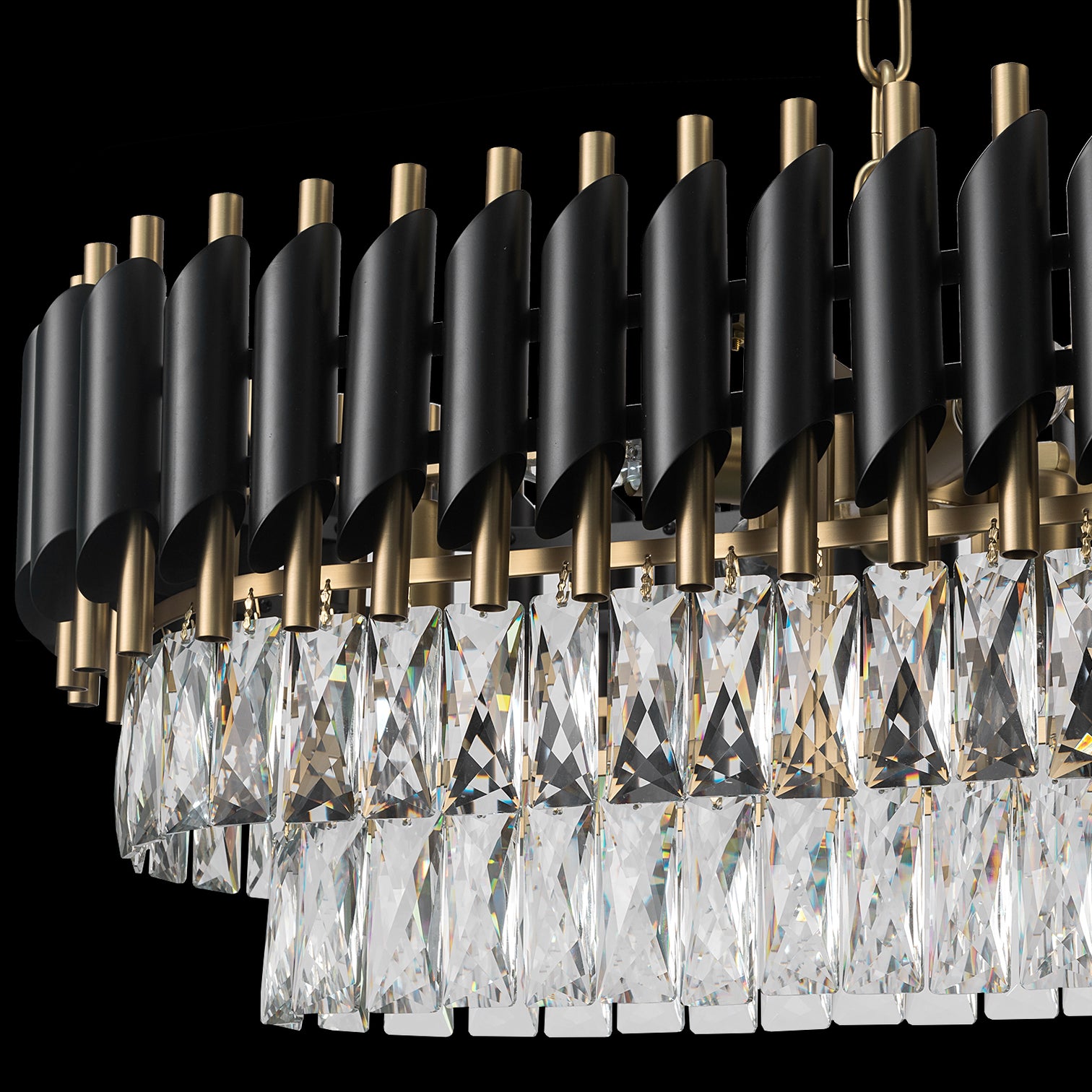 HARZ Luxury Modern Oval K9 Clear Crystal Chandeliers Dining Kitchen Dimmable - 7Pandas Australia