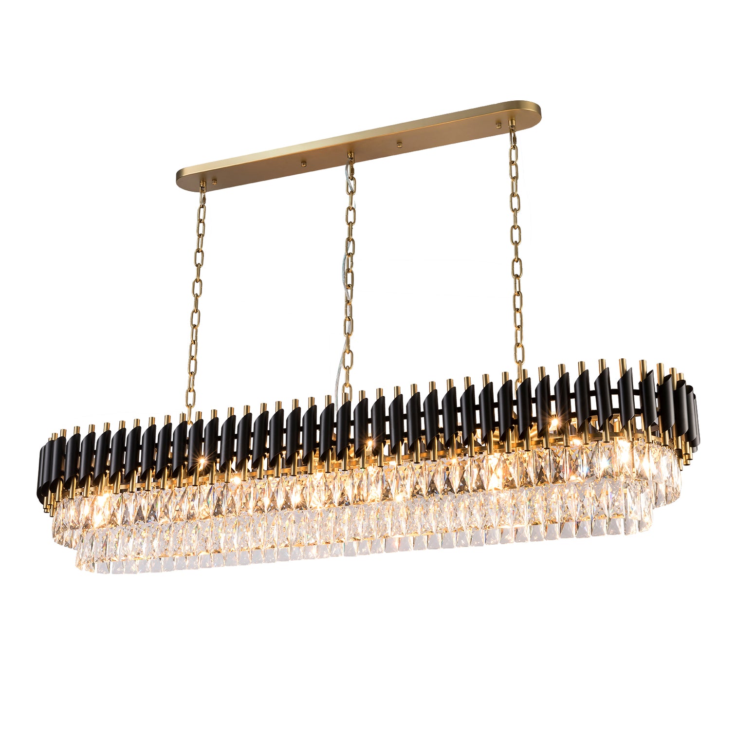 HARZ Luxury Modern Oval K9 Clear Crystal Chandeliers Dining Kitchen Dimmable - 7Pandas Australia