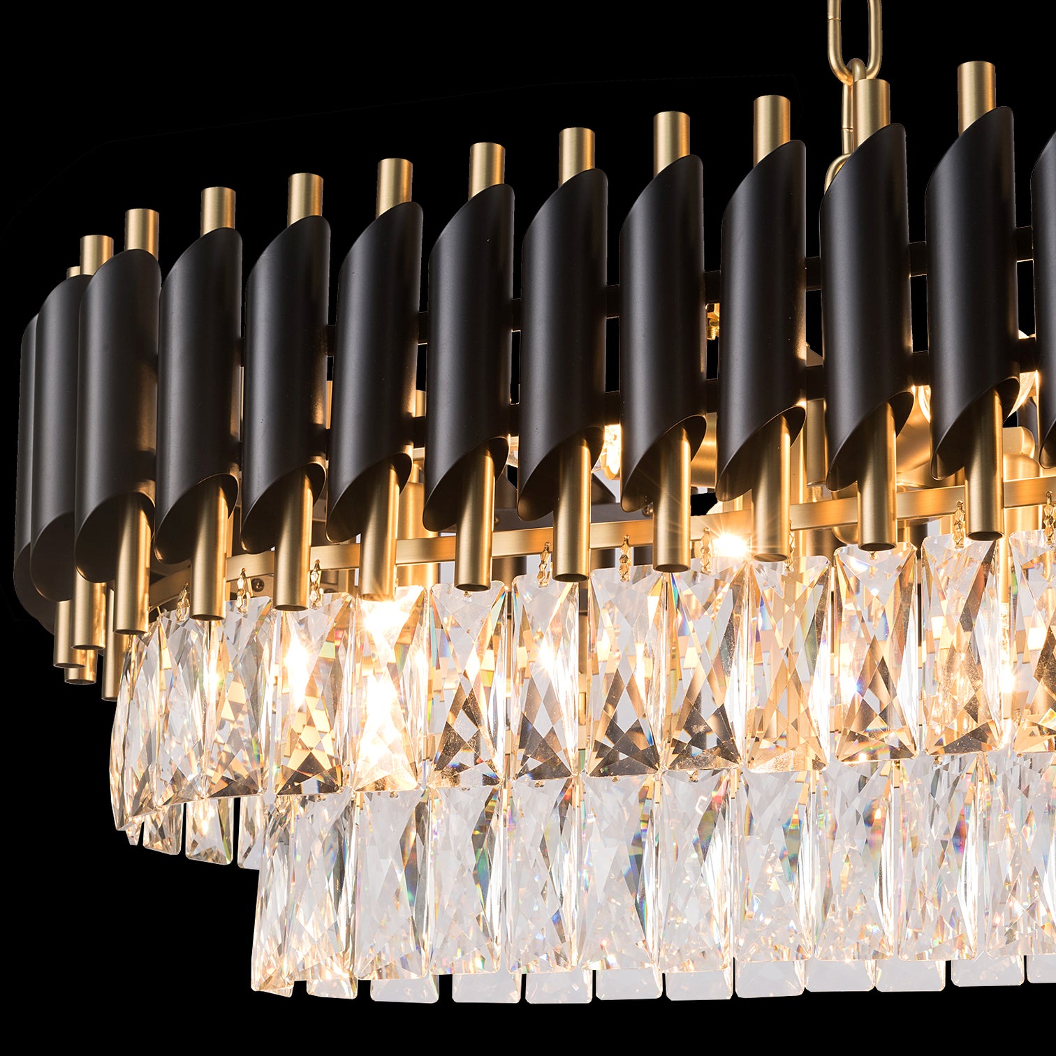 HARZ Luxury Modern Oval K9 Clear Crystal Chandeliers Dining Kitchen Dimmable - 7Pandas Australia