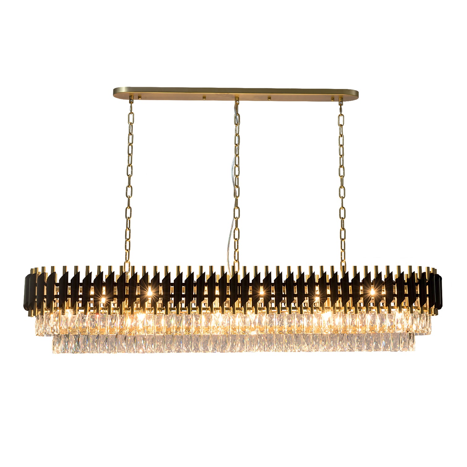 HARZ Luxury Modern Oval K9 Clear Crystal Chandeliers Dining Kitchen Dimmable