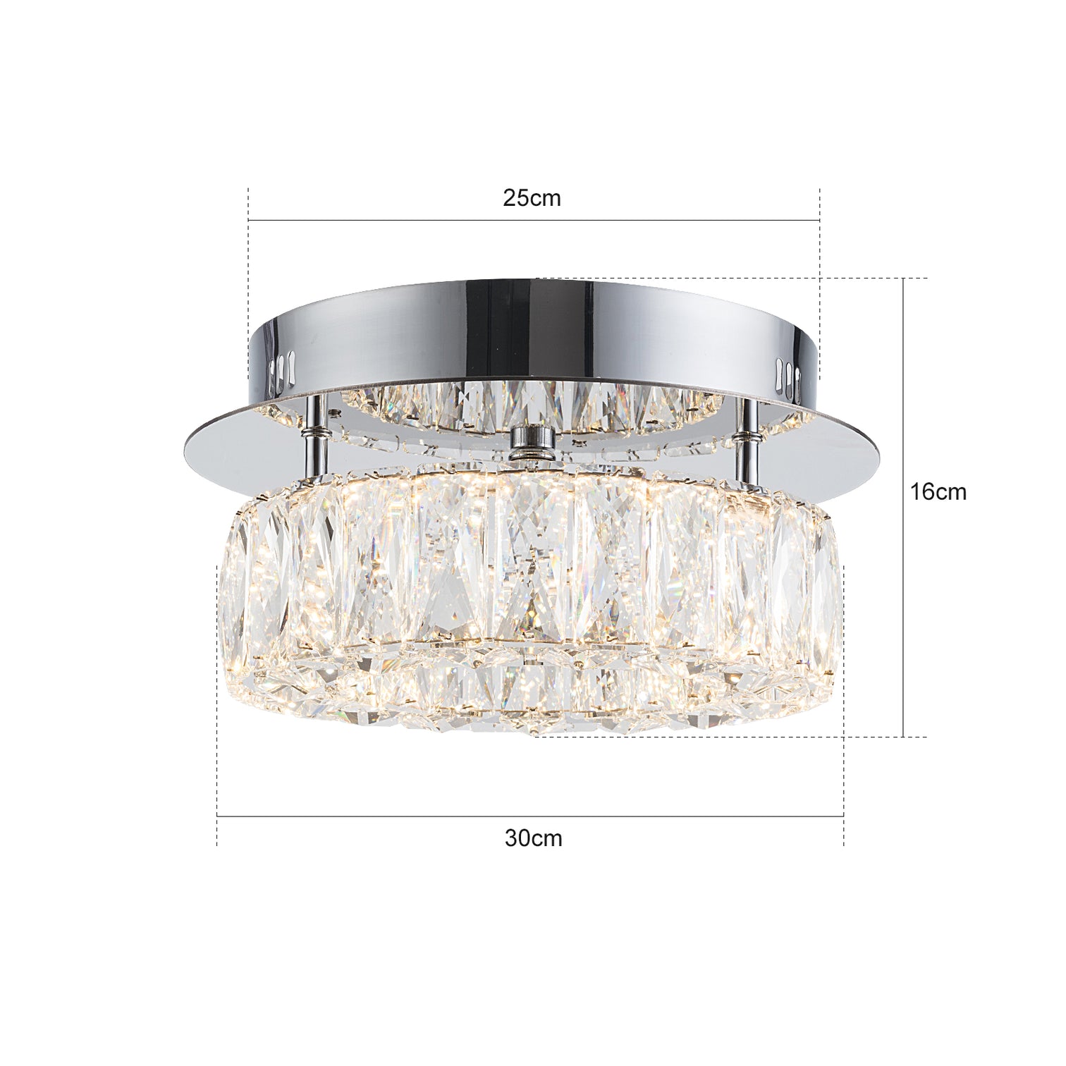 CASSIE Modern K9 LED Crystal Ceiling Flush mount Type CCT Dimmable - 7Pandas Australia