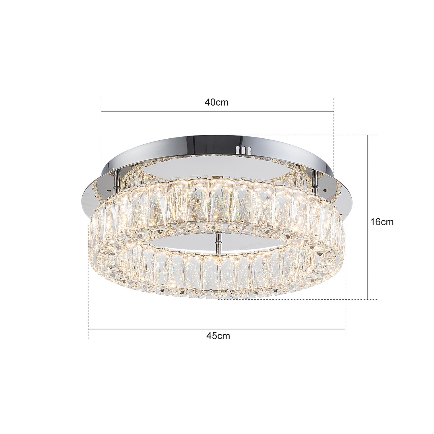 CASSIE Modern K9 LED Crystal Ceiling Flush mount Type CCT Dimmable - 7Pandas Australia