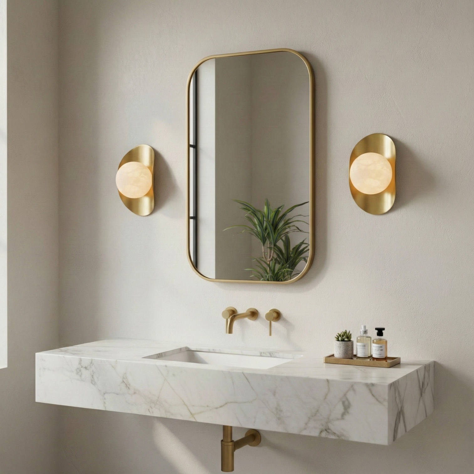 DENVER Luxury Solid Copper Alabaster Interior Wall Light LED G9 Dimmable - 7Pandas Australia