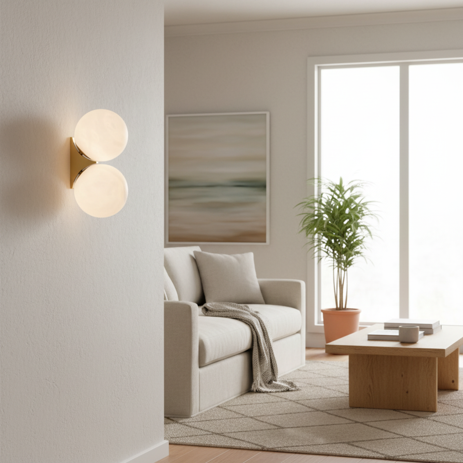 TACOMA Luxury Design Modern Solid Copper Alabaster Interior Wall Light LED G9 Dimmable - 7Pandas Australia