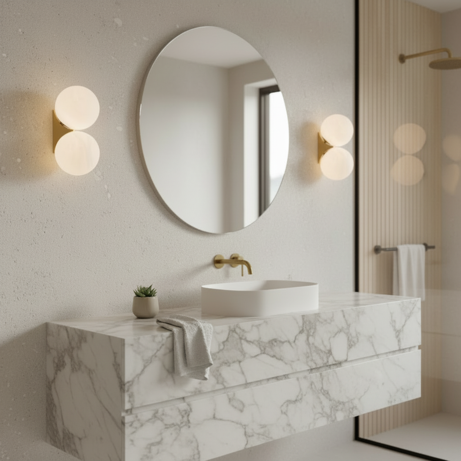 TACOMA Luxury Design Modern Solid Copper Alabaster Interior Wall Light LED G9 Dimmable - 7Pandas Australia