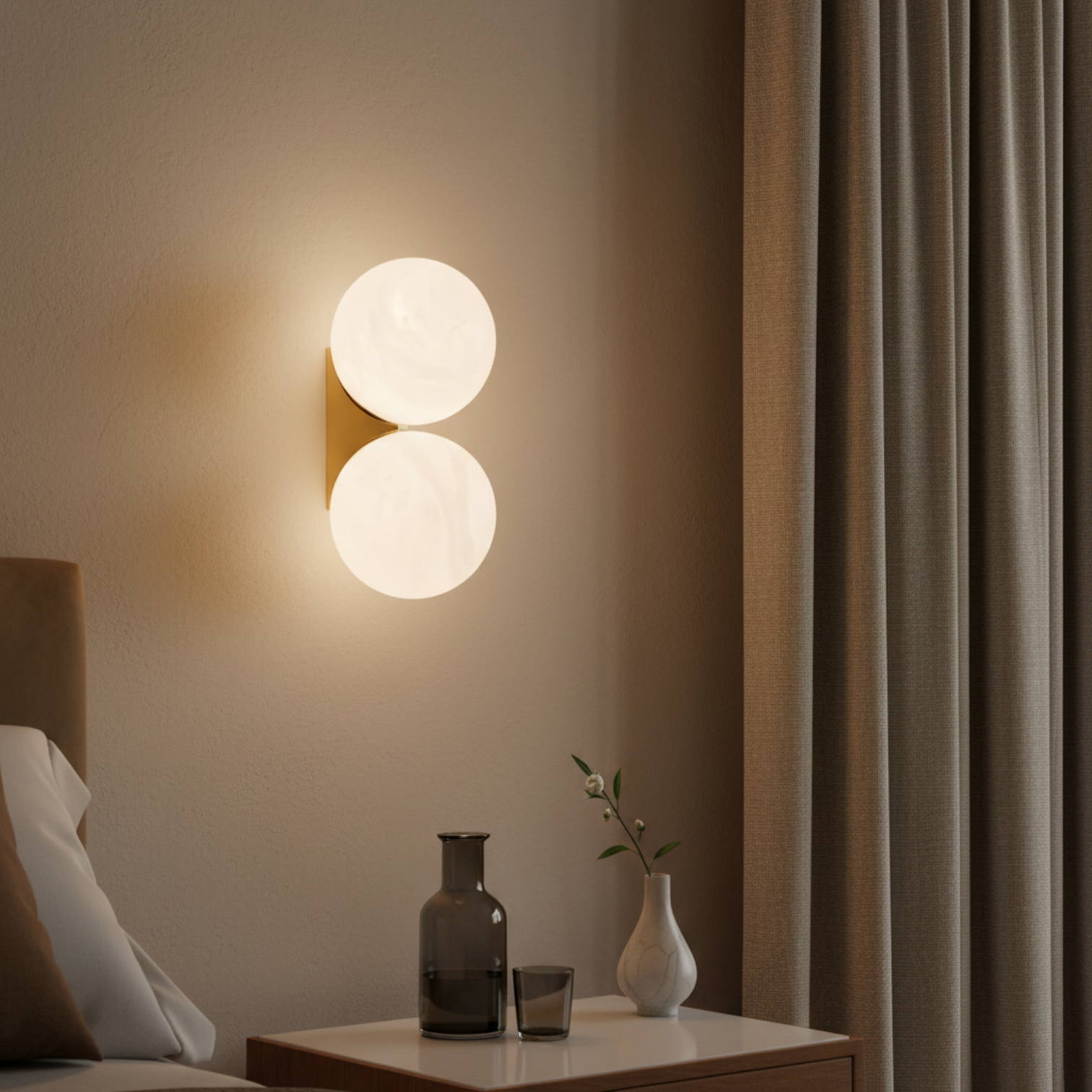 TACOMA Luxury Design Modern Solid Copper Alabaster Interior Wall Light LED G9 Dimmable - 7Pandas Australia