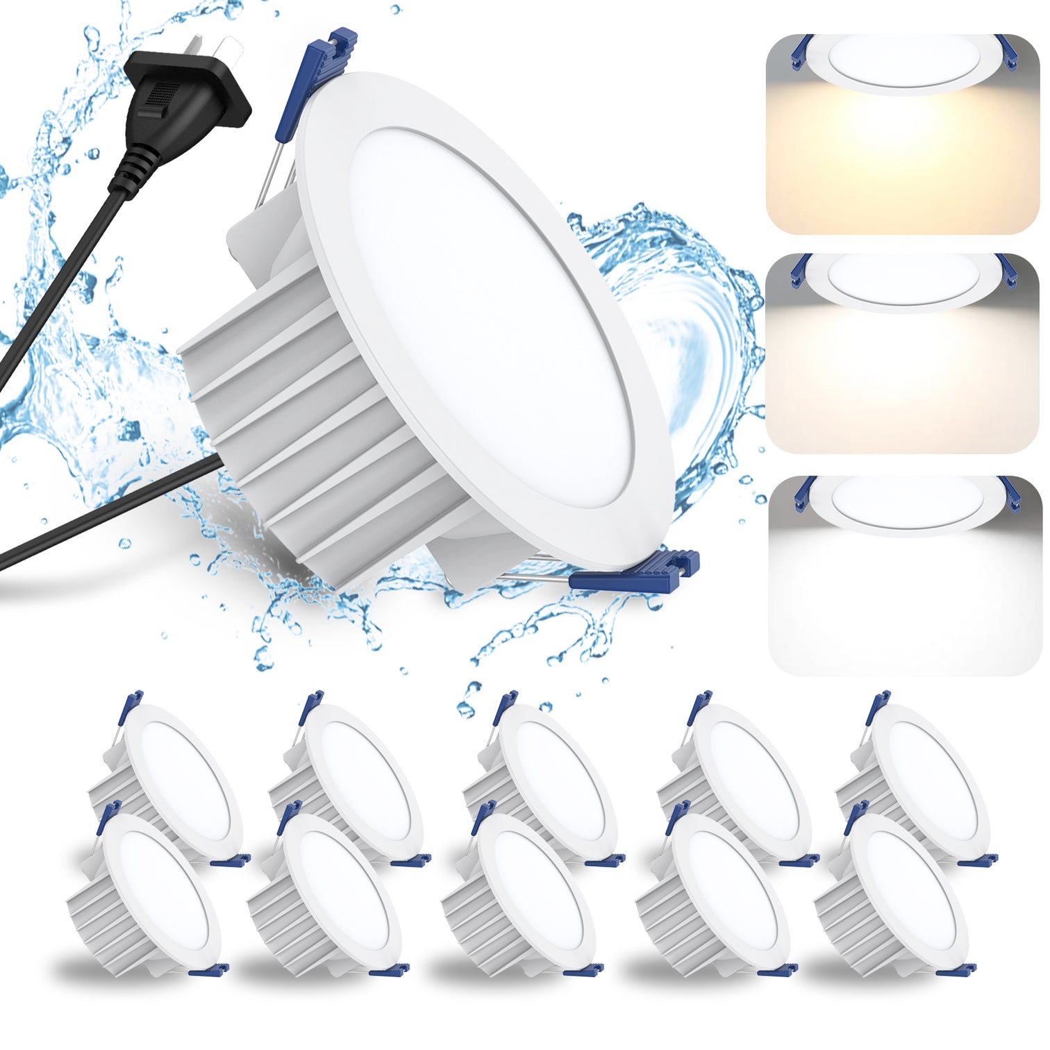 LED Recessed Downlight 10PACK 10W TRI-Color Dimmable 900lm CCT 90mm SAA Approval with 3 years Warranty - 7Pandas Australia