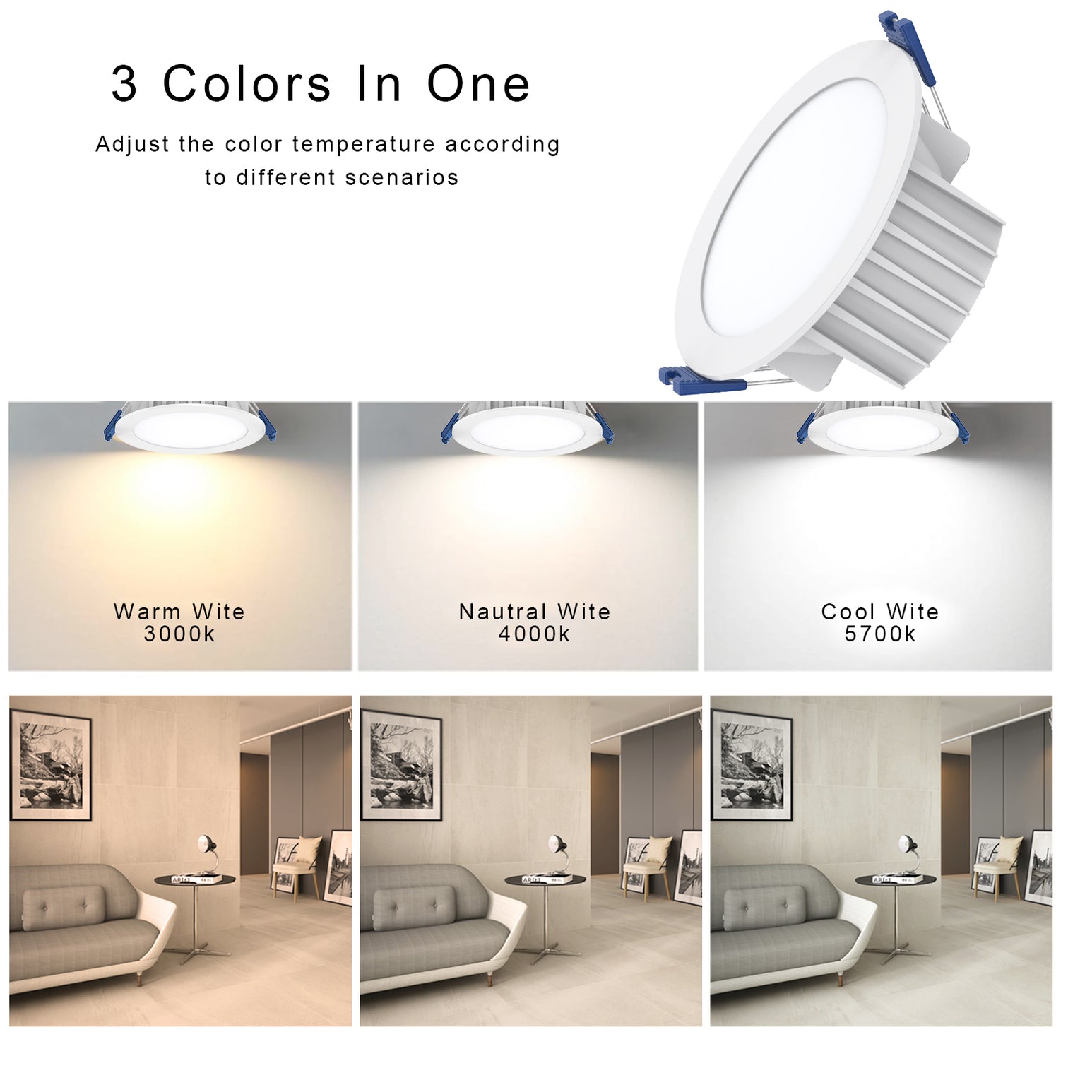 LED Recessed Downlight 10PACK 10W TRI-Color Dimmable 900lm CCT 90mm SAA Approval with 3 years Warranty - 7Pandas Australia