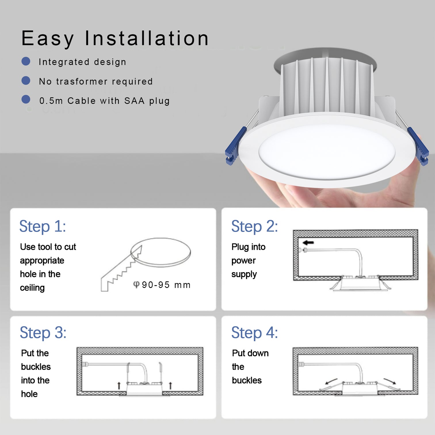 LED Recessed Downlight 10PACK 10W TRI-Color Dimmable 900lm CCT 90mm SAA Approval with 3 years Warranty - 7Pandas Australia