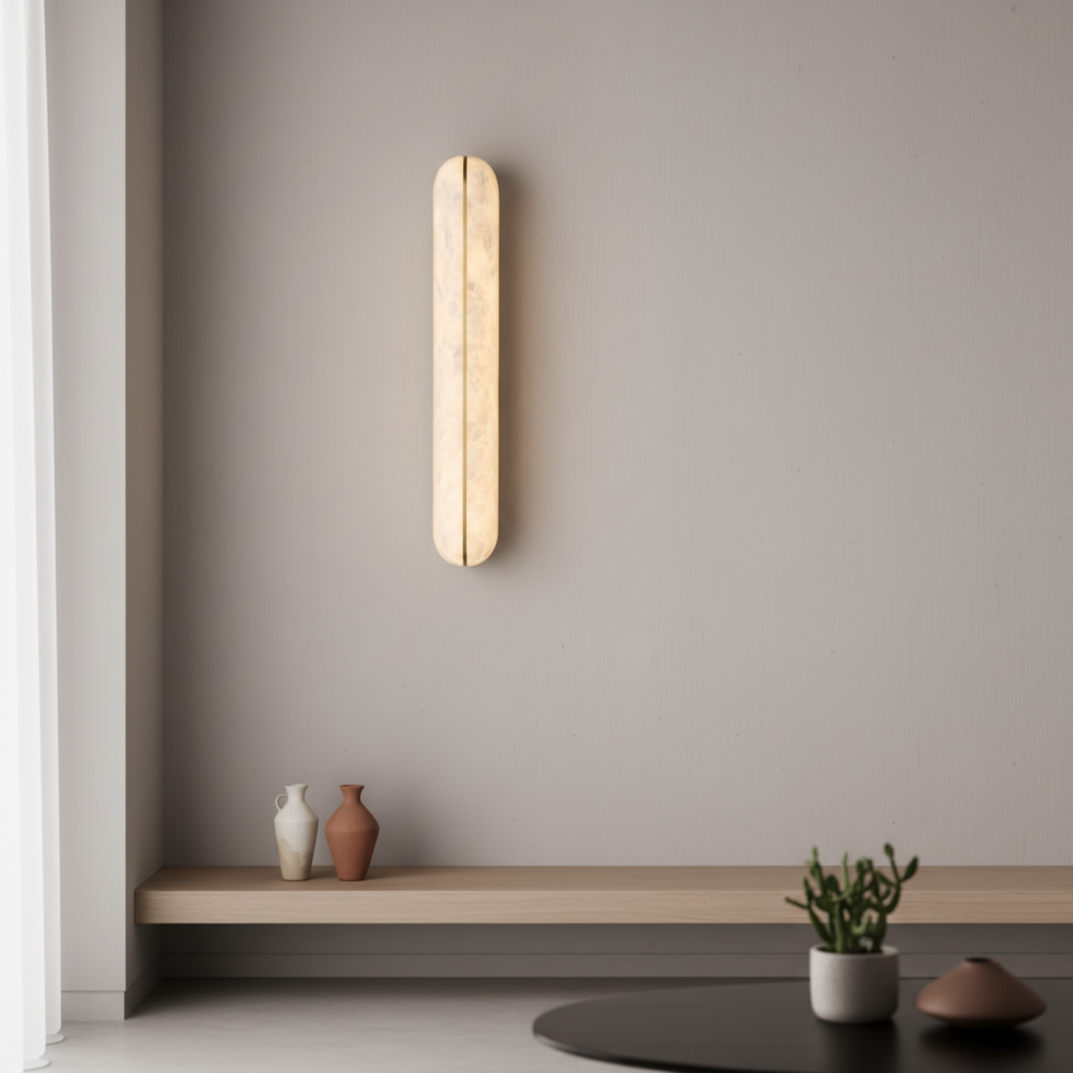 MOUSA Contemporary Interior LED Alabaster Wall Light Solid Copper Fixture 3CCT DIM - 7Pandas Australia