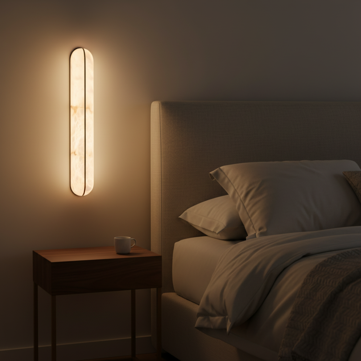 MOUSA Contemporary Interior LED Alabaster Wall Light Solid Copper Fixture 3CCT DIM - 7Pandas Australia