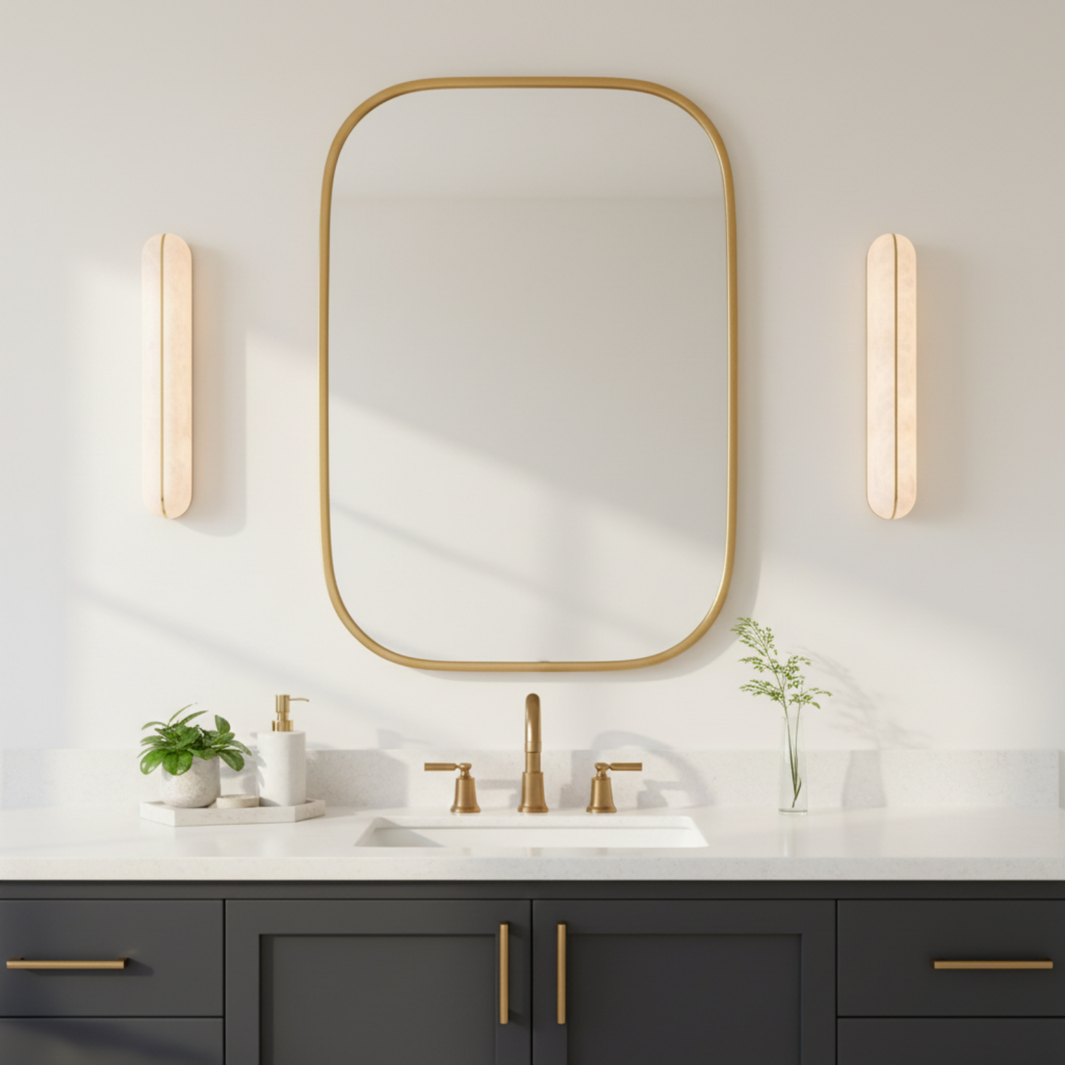 MOUSA Contemporary Interior LED Alabaster Wall Light Solid Copper Fixture 3CCT DIM - 7Pandas Australia