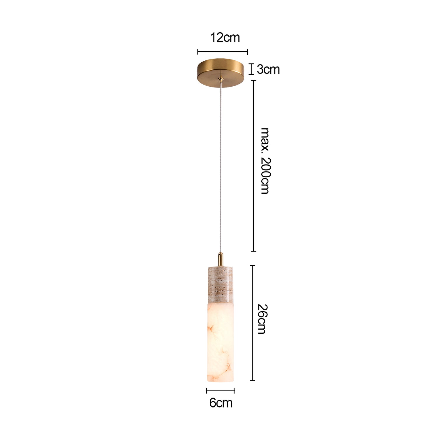 KIRA LED Alabaster Stone Chandeliers Staircase Pendant light 3000K Warmwhite Dimmable Aged Brass - 7Pandas Australia