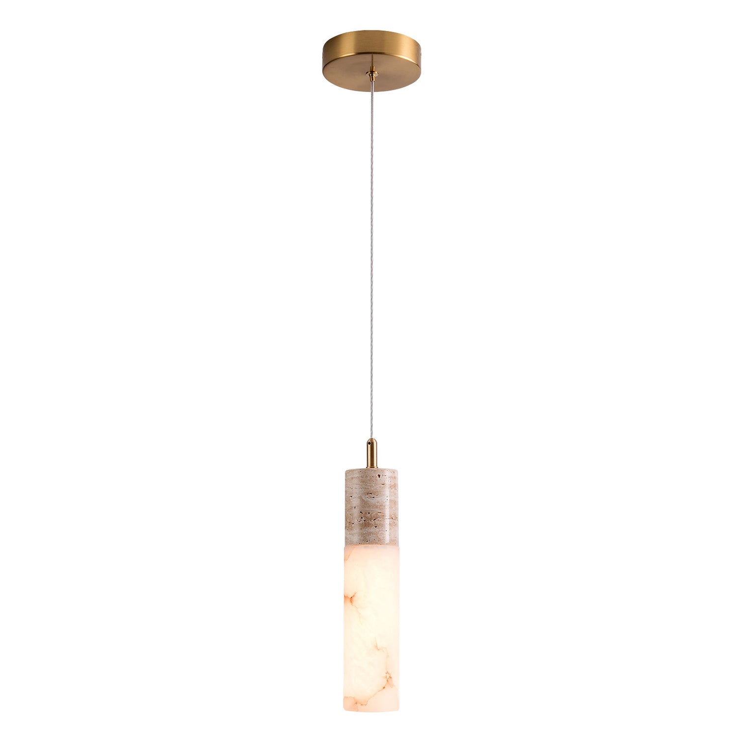 KIRA LED Alabaster Stone Chandeliers Staircase Pendant light 3000K Warmwhite Dimmable Aged Brass - 7Pandas Australia