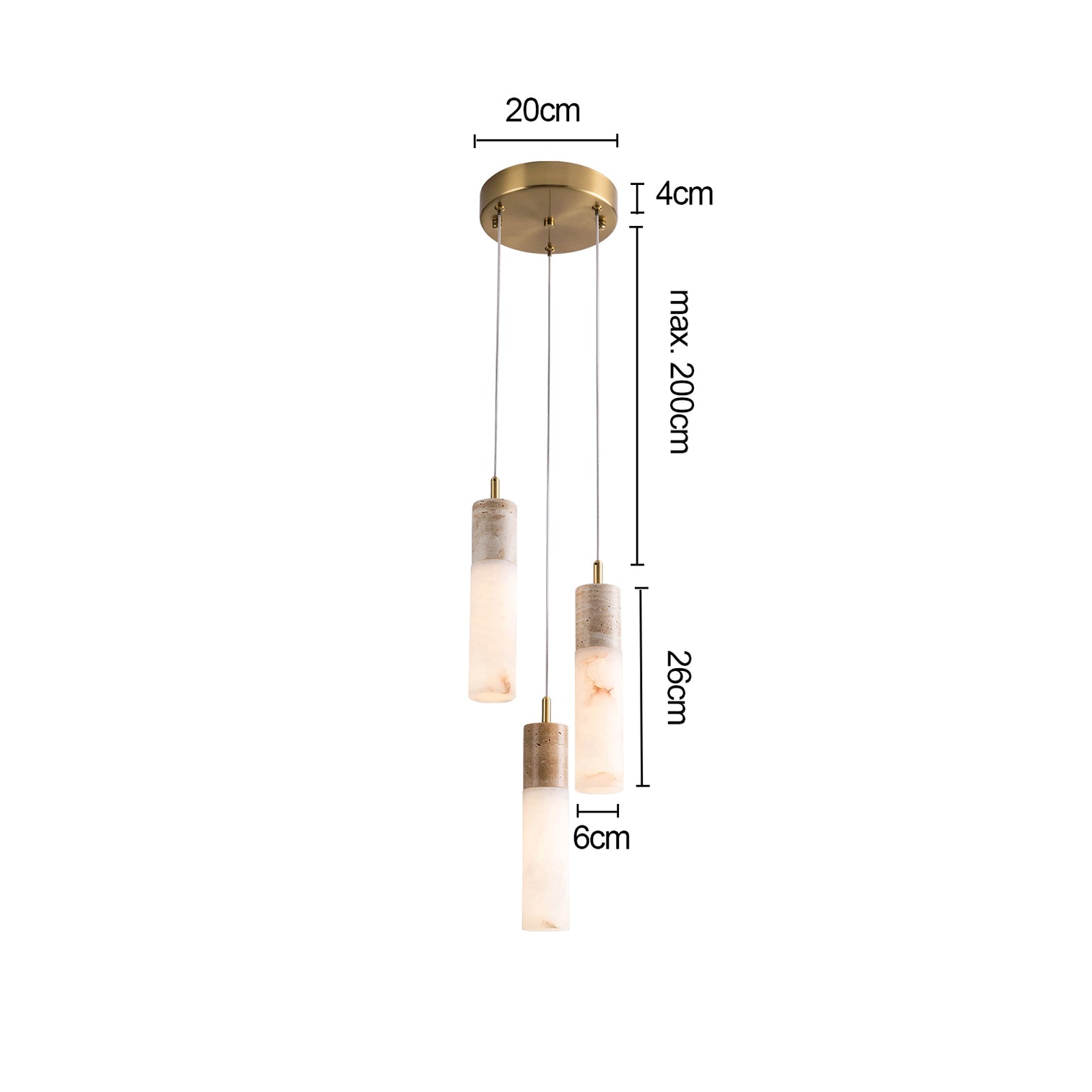 KIRA LED Alabaster Stone Chandeliers Staircase Pendant light 3000K Warmwhite Dimmable Aged Brass - 7Pandas Australia