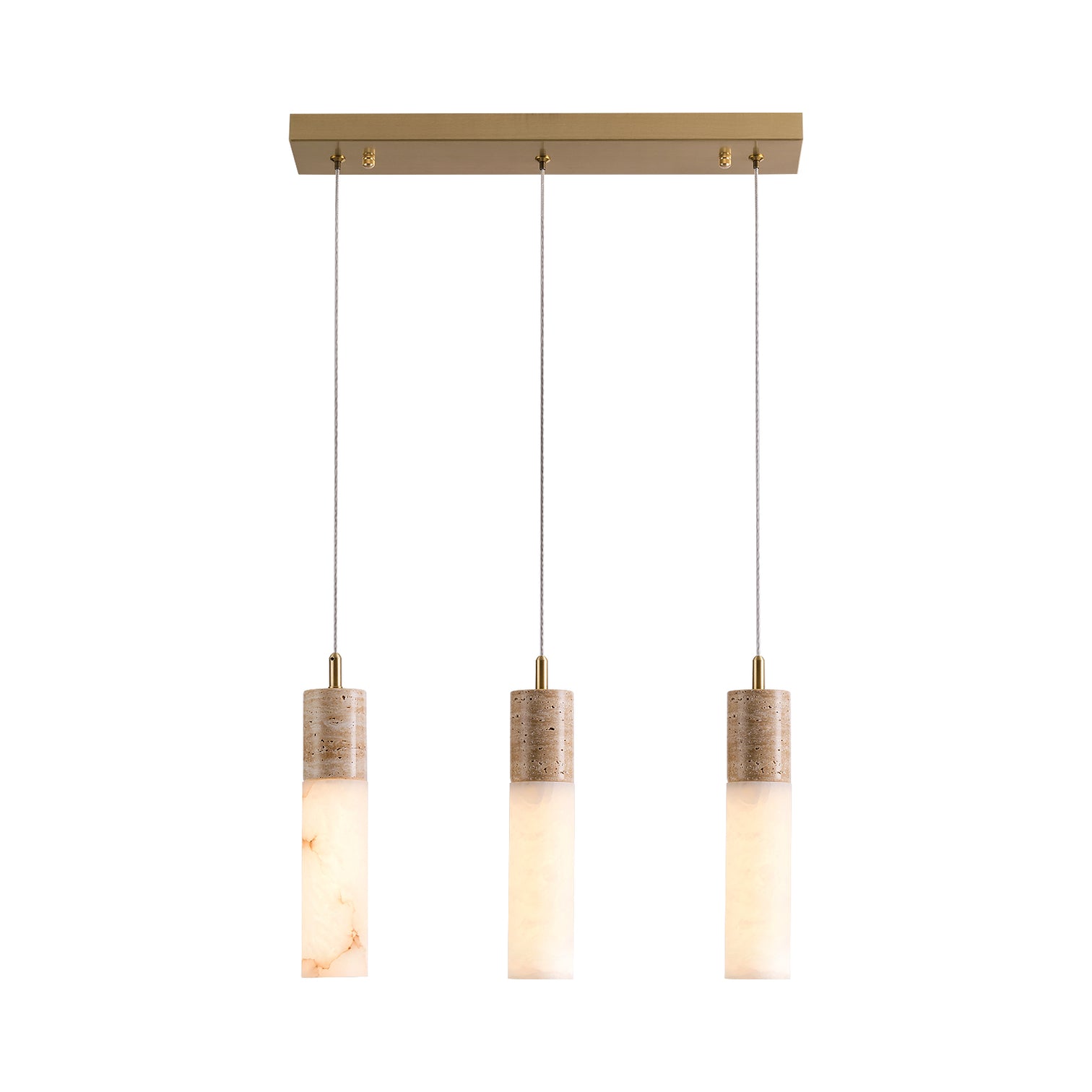 KIRA LED Alabaster Stone Chandeliers Staircase Pendant light 3000K Warmwhite Dimmable Aged Brass - 7Pandas Australia