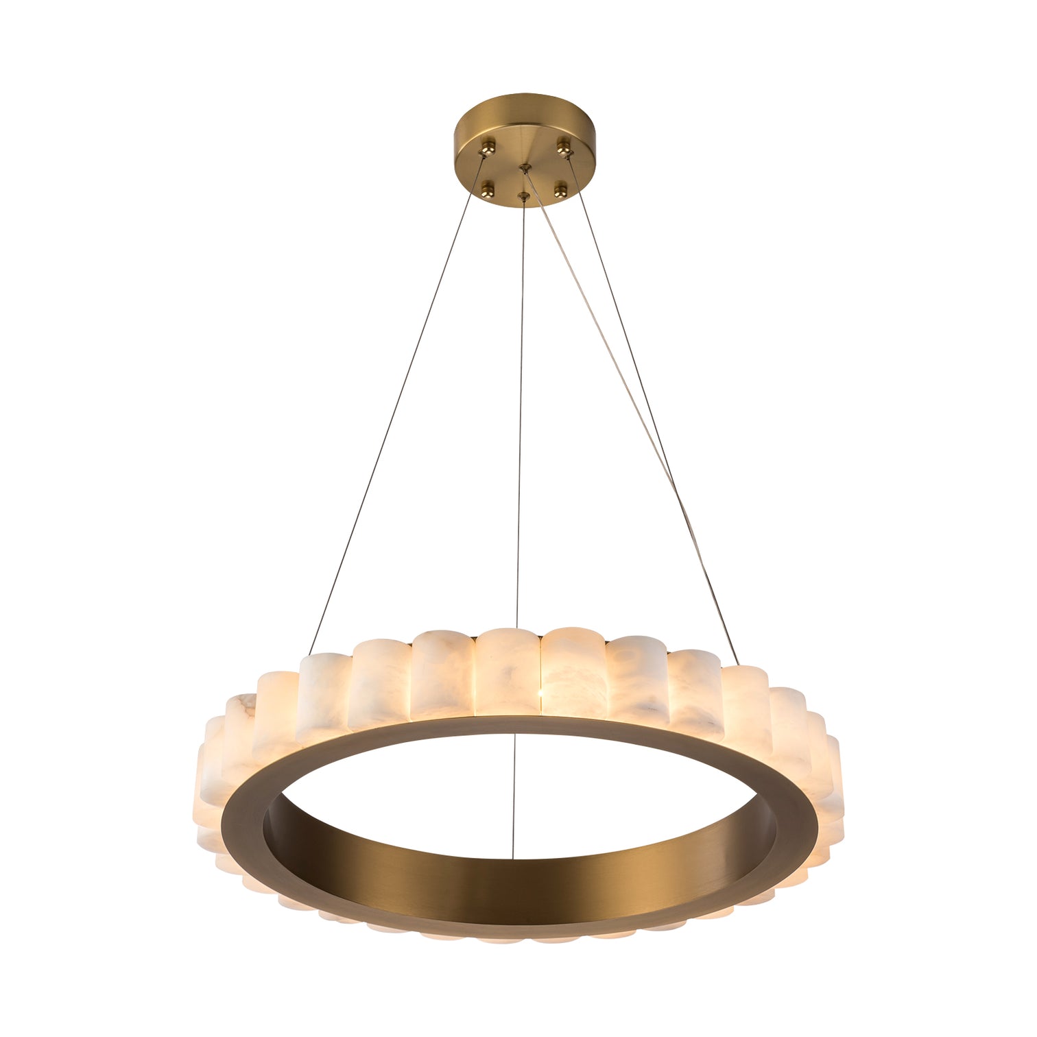 JASPER Modern Style LED Alabaster Stone Chandelier 3CCT Aged Brass Dimmable - 7Pandas Australia