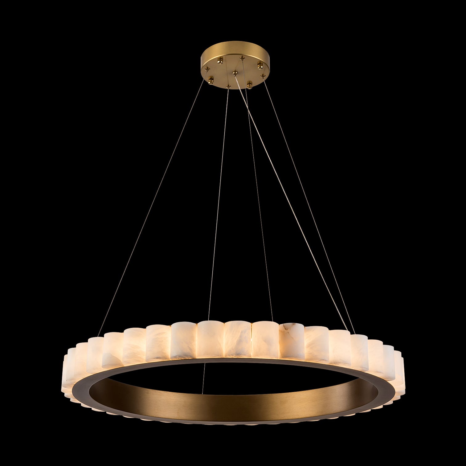 JASPER Modern Style LED Alabaster Stone Chandelier 3CCT Aged Brass Dimmable - 7Pandas Australia