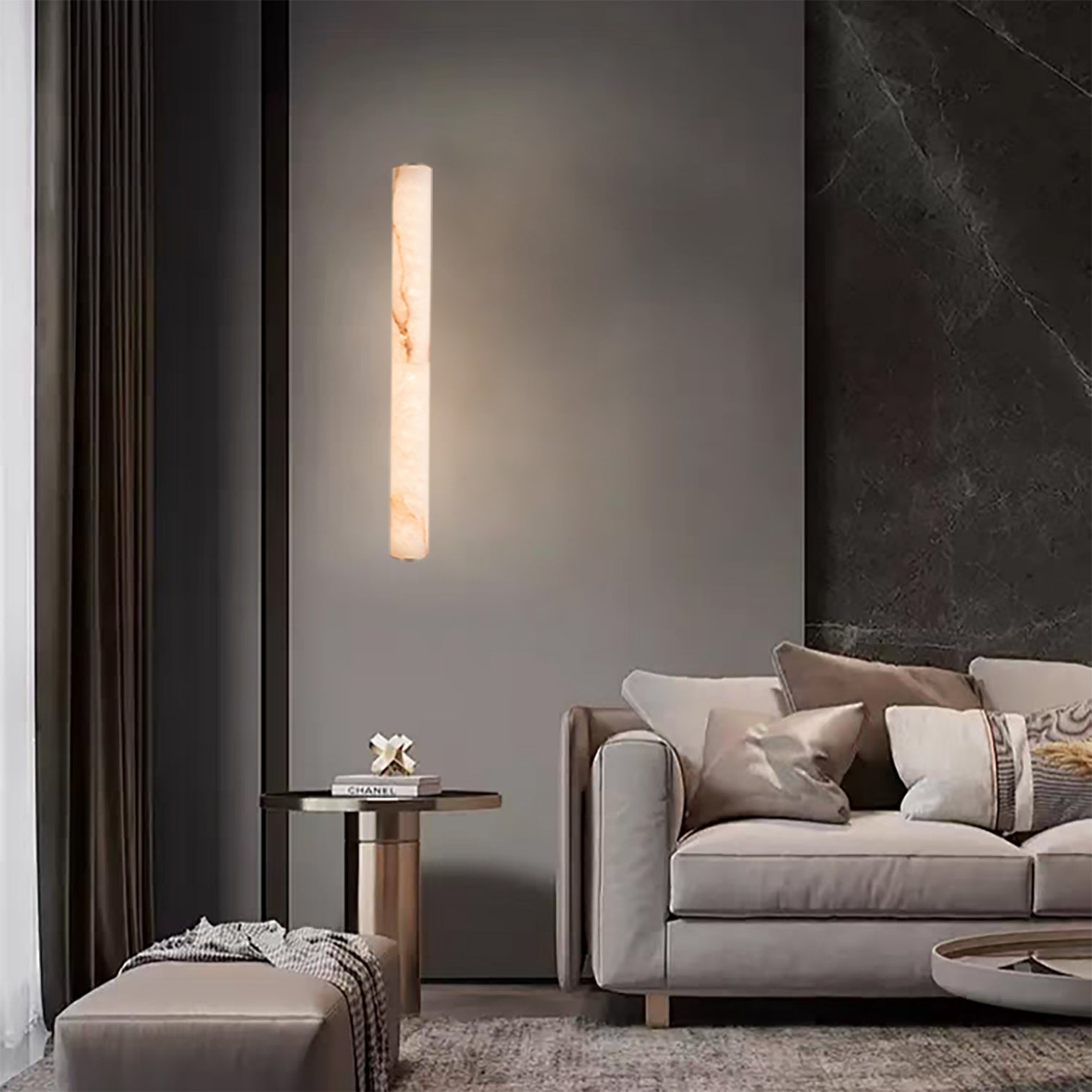 MILLER LED Alabaster Solid Copper Interior Wall Light 14W 3CCT Dimmable Bathroom Vanity Light Aged Brass - 7Pandas Australia