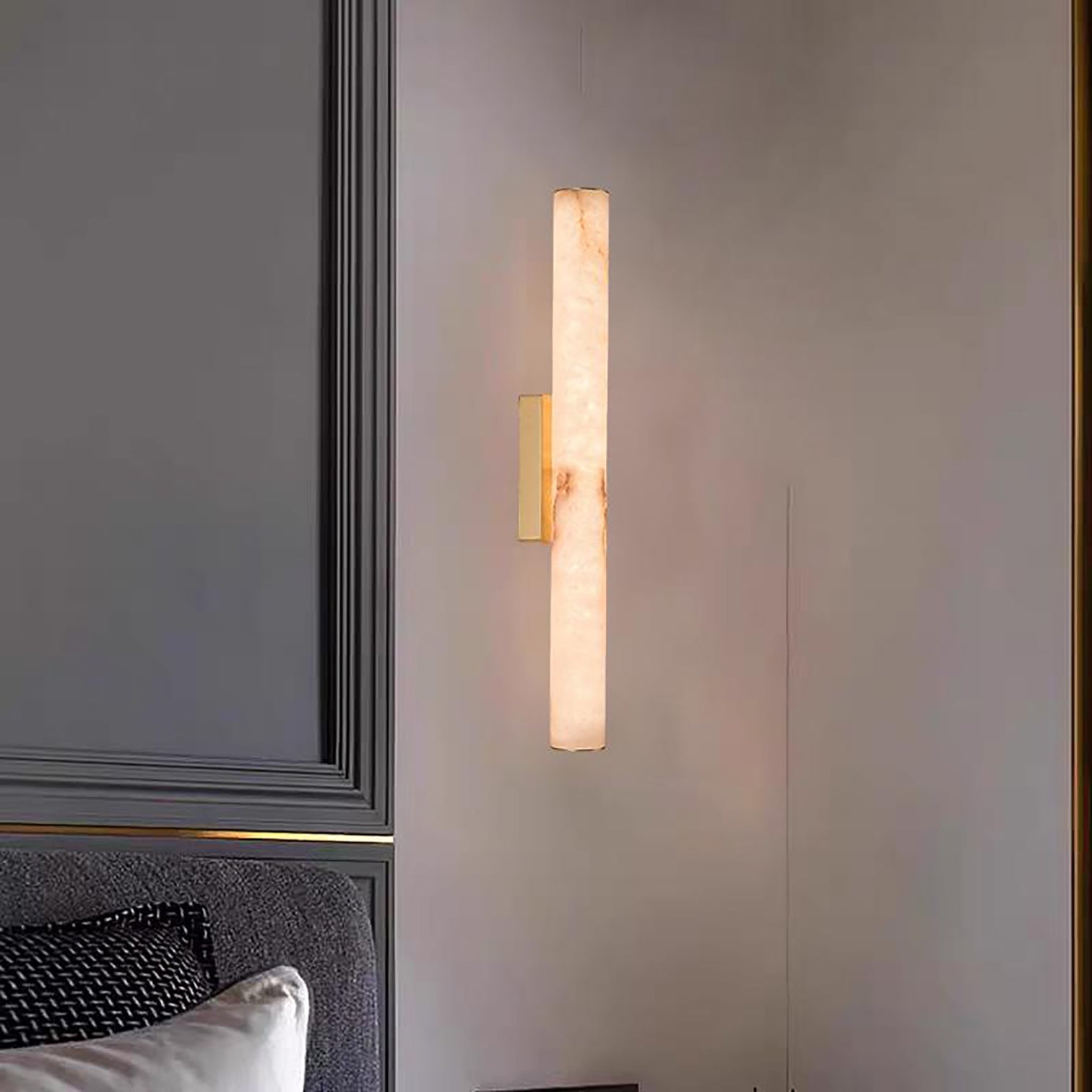 MILLER LED Alabaster Solid Copper Interior Wall Light 14W 3CCT Dimmable Bathroom Vanity Light Aged Brass - 7Pandas Australia