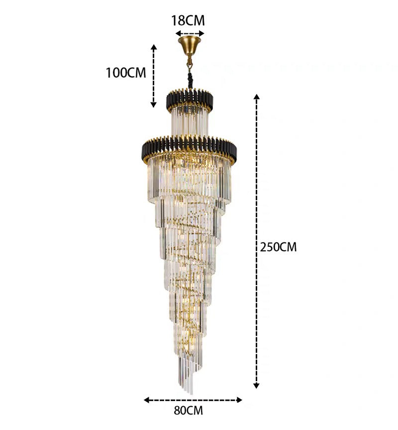 ROSS Large Luxury Contemporary Style Staircase K9 Crystal Chandelier Living Room - 7Pandas Australia