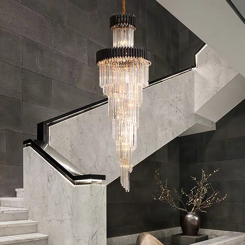 ROSS Large Luxury Contemporary Style Staircase K9 Crystal Chandelier Living Room - 7Pandas Australia