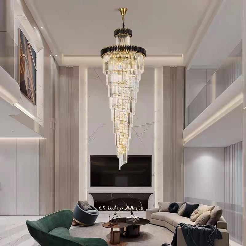 ROSS Large Luxury Contemporary Style Staircase K9 Crystal Chandelier Living Room - 7Pandas Australia