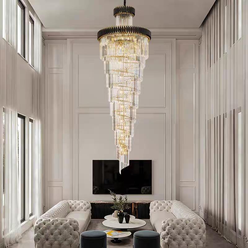 ROSS Large Luxury Contemporary Style Staircase K9 Crystal Chandelier Living Room - 7Pandas Australia