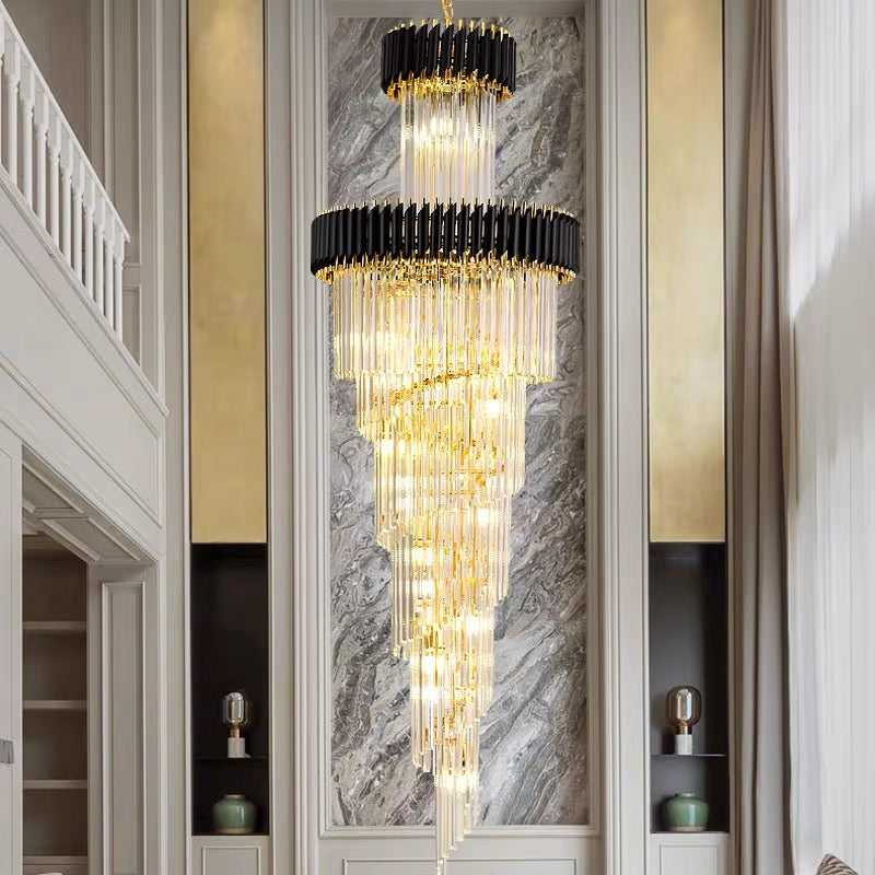 ROSS Large Luxury Contemporary Style Staircase K9 Crystal Chandelier Living Room - 7Pandas Australia