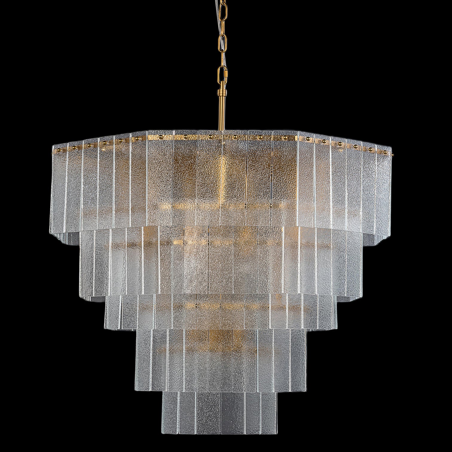JOANA Contemporary Luxury Hand Craft Glass Chandelier Lighting Aged Brass Living Room - 7Pandas Australia